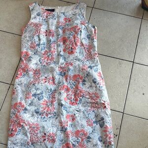 Charter Club Floral Sleeveless Dress - Coral and Gray